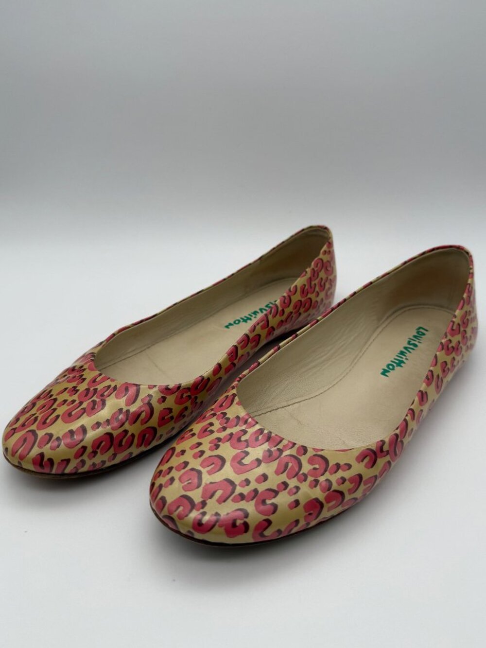 Louis Vuitton Stephen Sprouse Pink Leopard Patent Ballet Flats Size 9/9.5